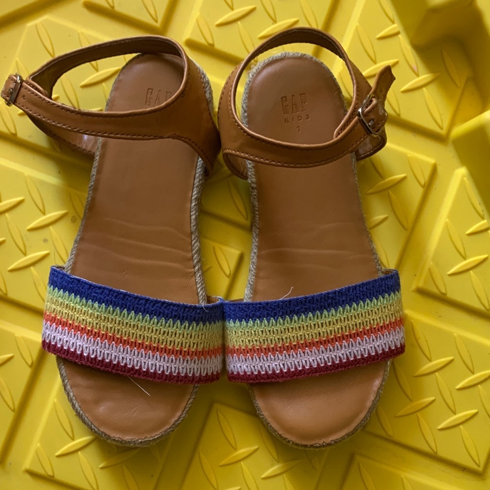 GAP Kids Tan Leather Buckle Sandals
